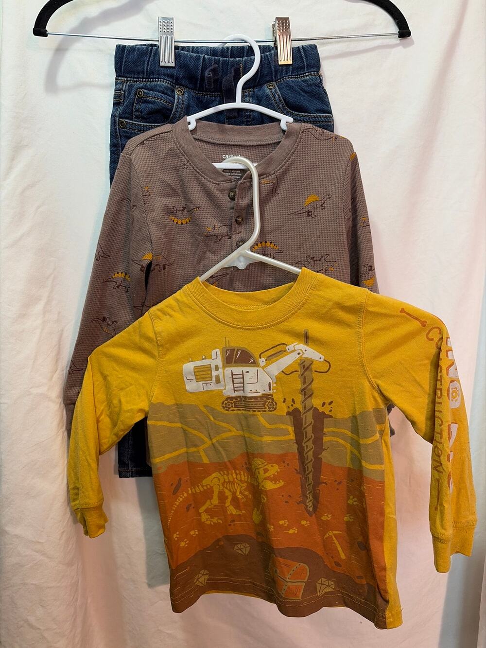 Carter's Clothing Bundle including Jeans and Long Sleeve Dino Shirts